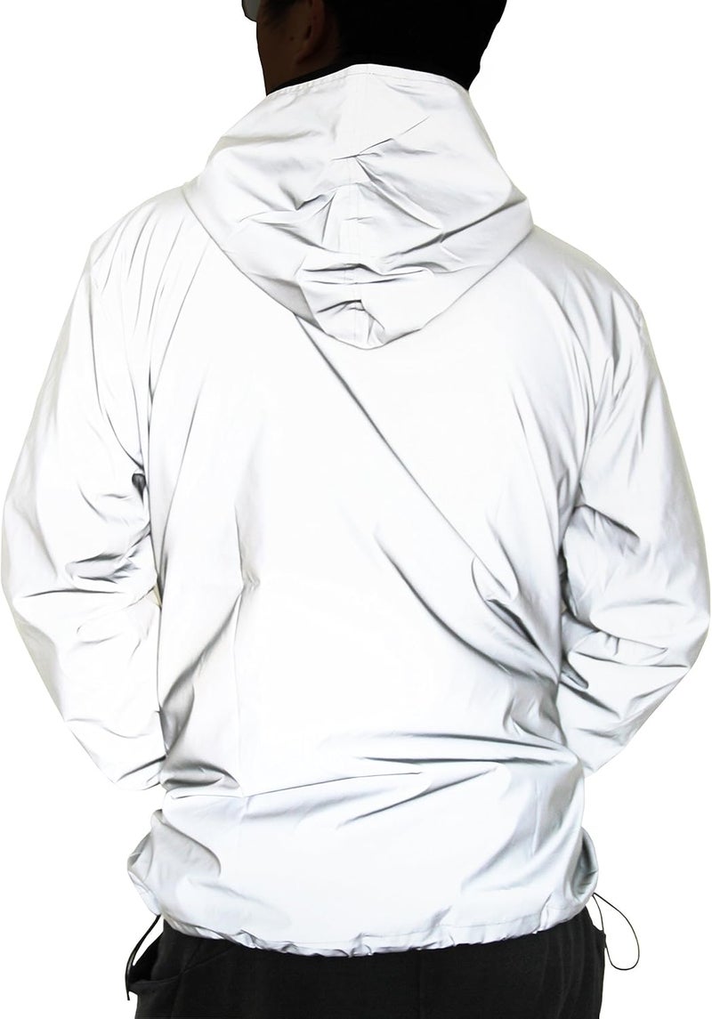 fangfei Reflective Coat Hooded Windbreaker Fashion Runing Pocket Jacket - Image 2